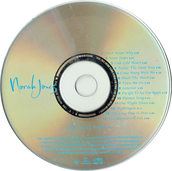 CD Norah Jones – Come Away With Me - USADO